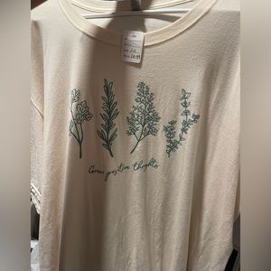Grow Positive Thoughts Oversize Tee NWT 3x